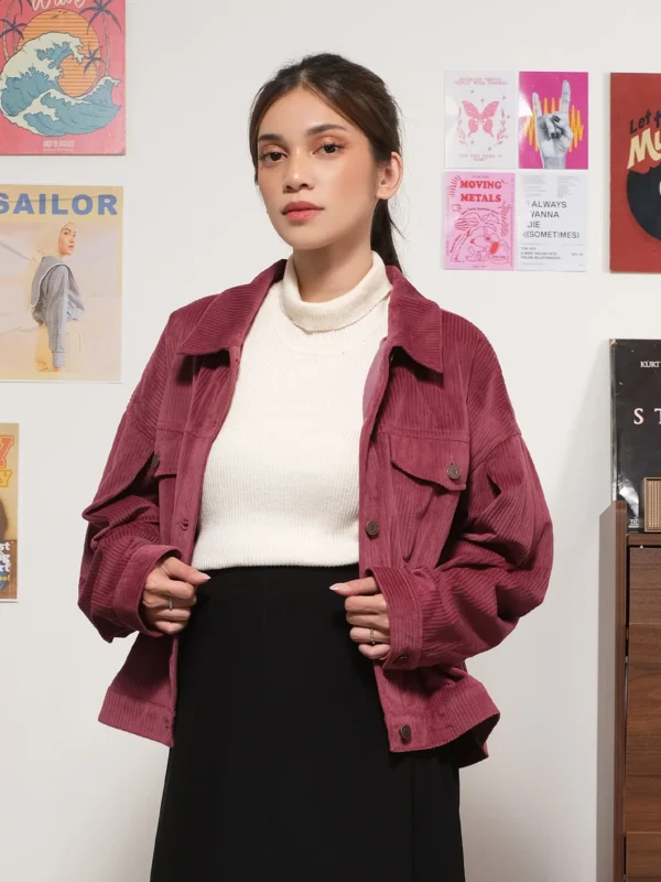 Corduroy Jacket - Mauve - Image 3