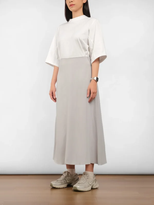 Midi Slip Skirt - Light Grey - Image 4