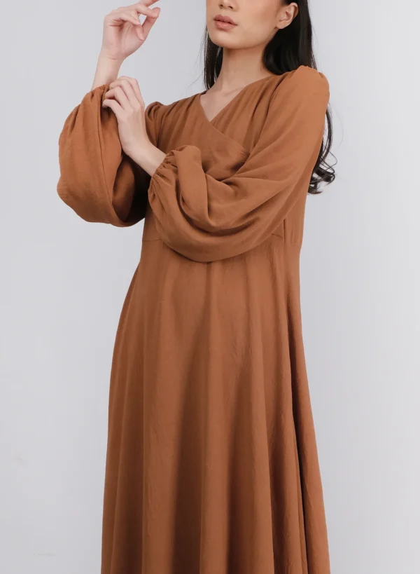 Overlap Dress - Cinnamon - Image 4