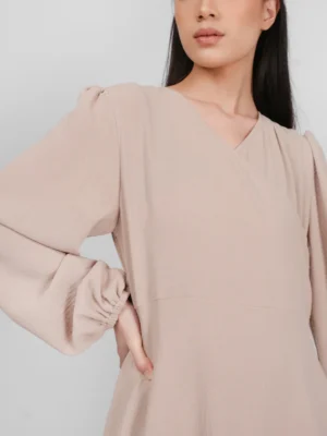 Overlap Dress - Nude